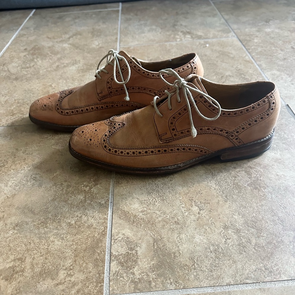 Cole Haan Tan Oxford Brogues with Wingtip Design